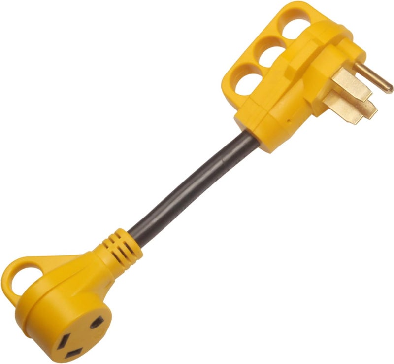 CAMPELIFY RV Power Adapter Camper Cord-50amp Male to 30amp Female,12 Inch 10/3 STW NEMA14-50P 50 Amp Male Plug to TT-30R 30 Amp Female Receptacle,Rated for 30A/125V(CR5030) - Image 1